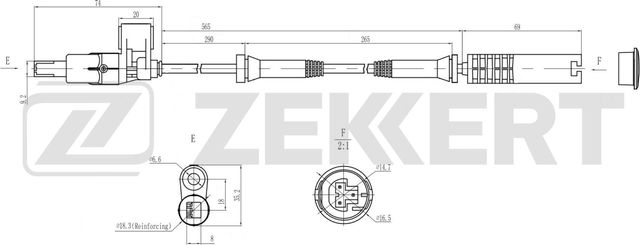Датчик ABS Zekkert передний для BMW Z3 I 1995-2003. Артикул SE-6224