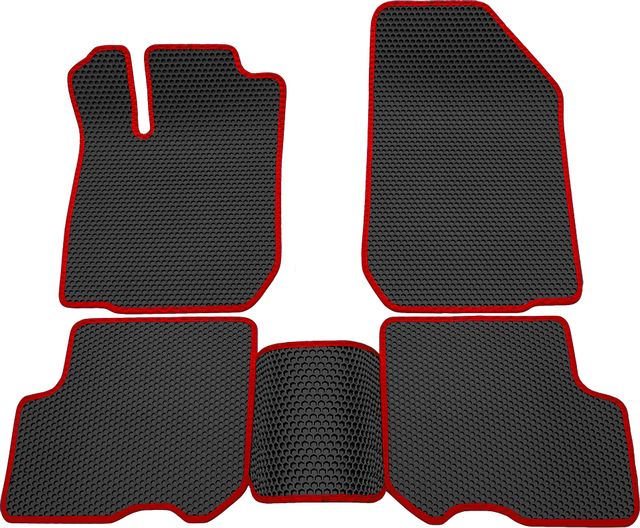 Коврики Rezkon EVA Соты для салона Renault Sandero II 2013-2026 Красный кант. Артикул 9129025304