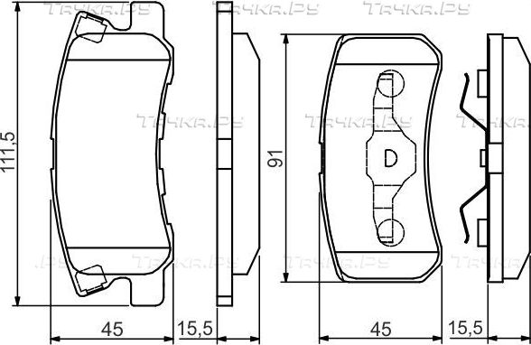 Тормозные колодки Bosch (Low-Metallic) задние для Jeep Compass I 2006-2017. Артикул 0 986 495 172