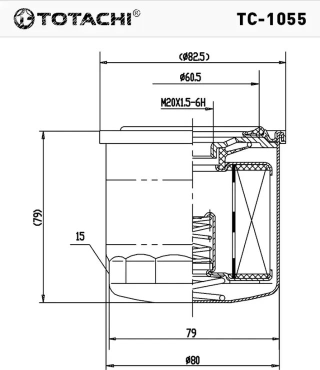 ТОТАЧИ Фильтр масляный TC-1055 C-307 MD001445 MANN W 712/18, W 811/80 (Totachi). Артикул TC1055