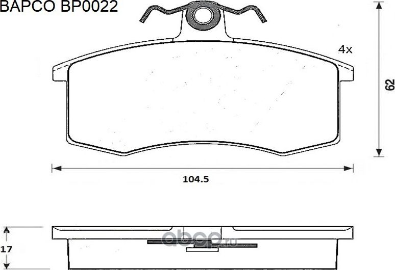 Колодки тормозные (Bapco). Артикул BP0022