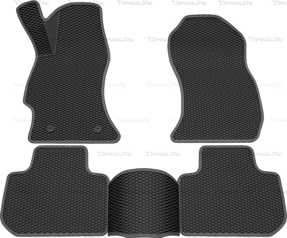 Коврики Rezkon 3D EVA ромб резиновые для салона Subaru Forester IV 2013-2018 Серый кант. Артикул 9232005202
