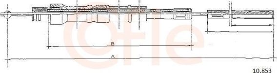 Трос ручника (тросик ручного тормоза) Cofle правый/левый для Saab 900 I 1978-1994. Артикул 10.853