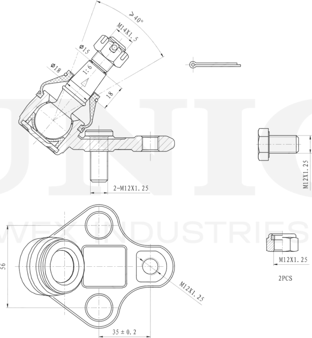 Опора шаровая (Unio). Артикул SSP-20003