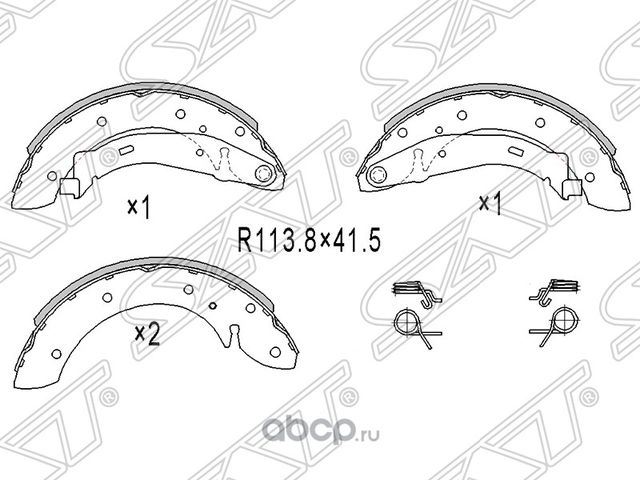 Колодки тормозные RR PEUGEOT PARTNER 06- барабан (SAT). Артикул ST4241L6