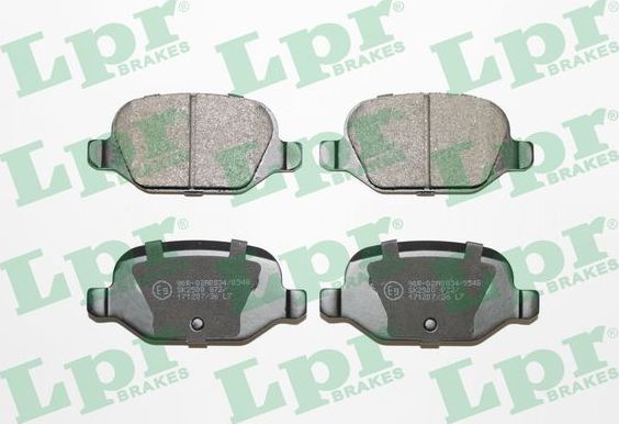 Тормозные колодки LPR задние для Lancia Ypsilon II (Type 843) 2003-2011. Артикул 05P872