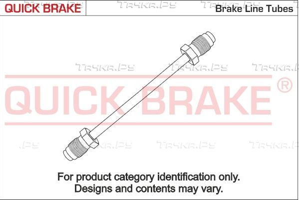Тормозной шланг Quick Brake (медь) задний правый/левый внешний для Volkswagen Derby I 1977-1981. Артикул CU-0260A-A