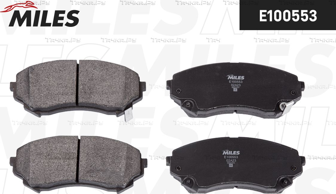 Тормозные колодки Miles (Semi-Metallic) передние для Cadillac CTS II 2008-2014. Артикул E100553