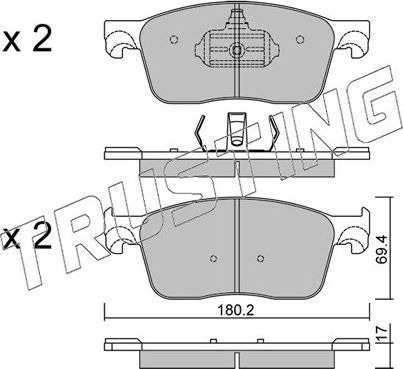 Тормозные колодки Trusting передние для Opel Vivaro C 2019-2026. Артикул 1107.0