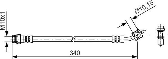 Тормозной шланг Bosch задний правый внешний для Volvo V60 I 2010-2018. Артикул 1 987 481 423