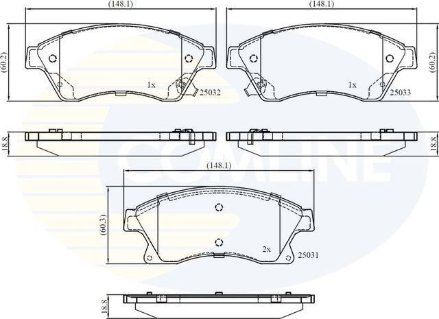 Тормозные колодки Comline Comline передние для Chevrolet Cruze I 2009-2015. Артикул CBP32038