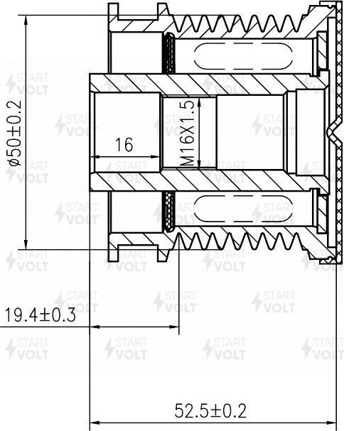 Муфта генератора обгонная StartVOLT. Артикул SGP 1503D