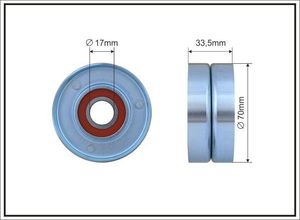 Натяжной ролик (натяжитель) приводного поликлинового ремня Caffaro для Alfa Romeo 159 2005-2011. Артикул 500083