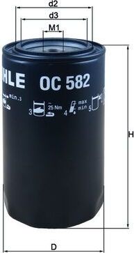 Масляный фильтр Mahle. Артикул OC 582