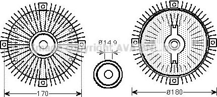 Муфта (вискомуфта) вентилятора AVA (алюминий). Артикул MSC466