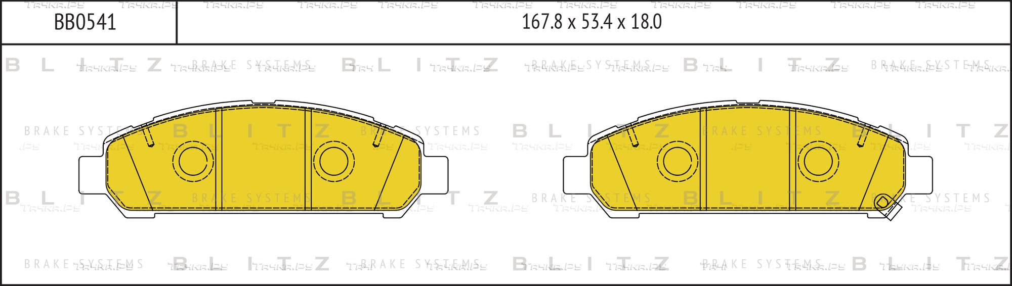 Колодки тормозные TOYOTA VENZA 08- передн. (Blitz). Артикул BB0541