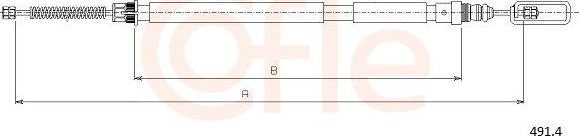 Трос ручника (тросик ручного тормоза) Cofle. Артикул 491.4