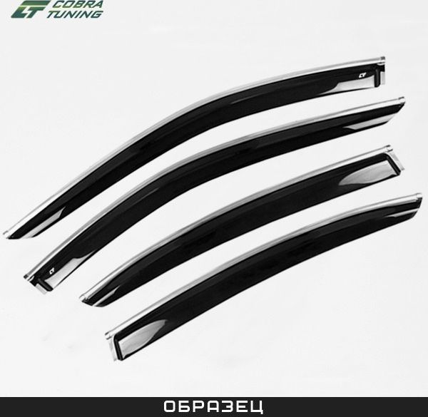 Дефлекторы Cobra Tuning для окон Kia XCeed 5дв. хэтчбек 2020-2026 с хромированным молдингом. Артикул K16120CR