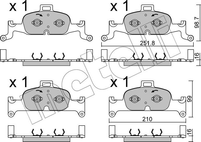 Тормозные колодки Metelli. Артикул 22-1126-0