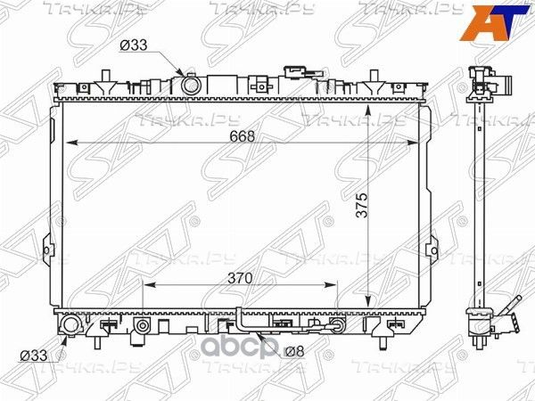 Радиатор  HYUNDAI ELANTRA 1.62.02.0D 00-трубчат (SAT). Артикул SGHY0003