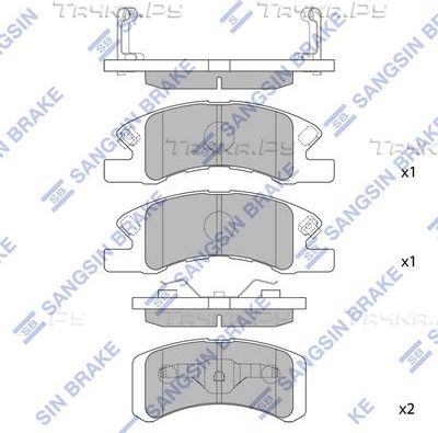 Тормозные колодки Sangsin Hi-Q. Артикул SP1611