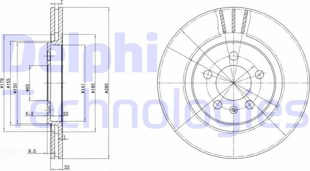 Тормозной диск Delphi. Артикул BG2713