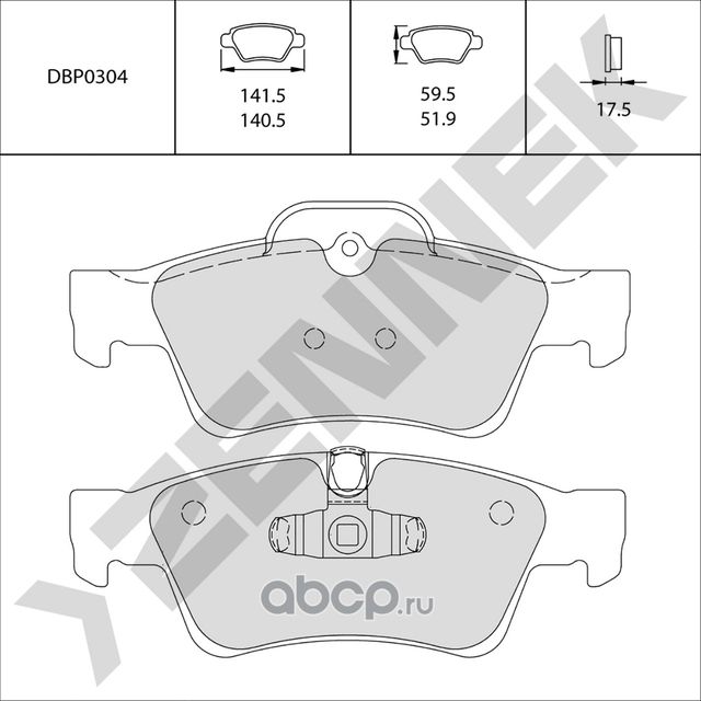 Колодки тормозные задние GL-CLASS X164 06-12, M-CLASS W164/W166 05-15 (Zennek). Артикул DBP0304
