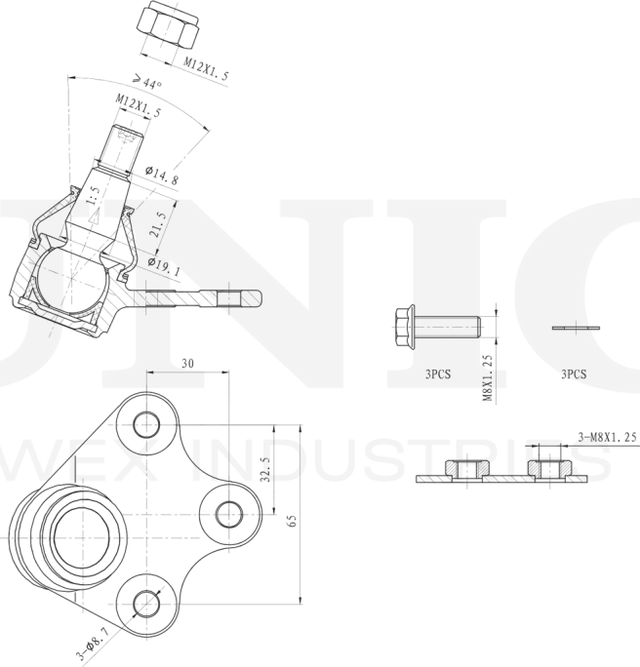 Опора шаровая (Unio). Артикул SSP-20049