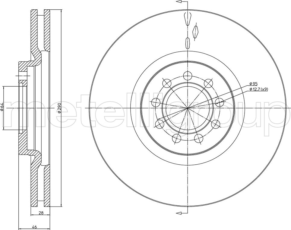 Тормозной диск Metelli. Артикул 23-0914C