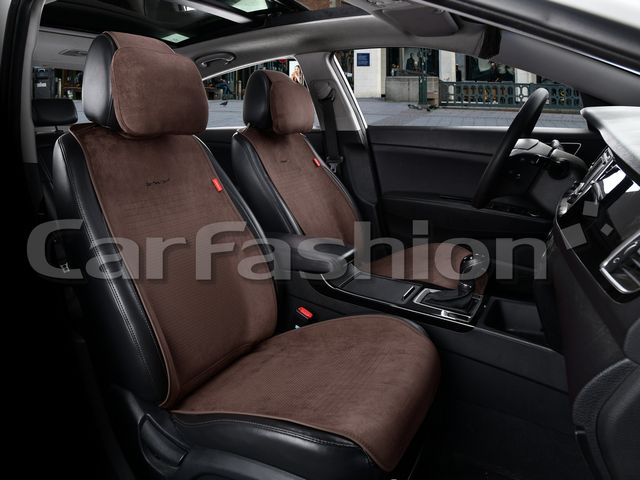 Накидки универсальные CarFashion 2D Prestige Front на передние сидения авто, цвет Кофе/Кофе. Артикул 26238