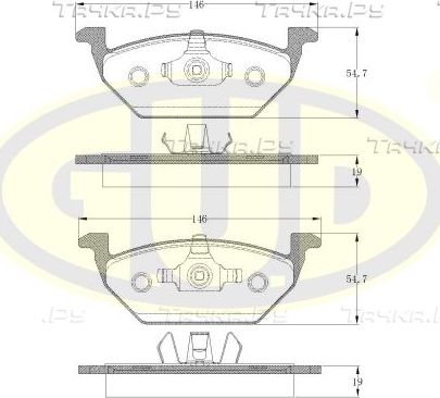 Тормозные колодки G.U.D. передние для Audi A3 I (8L) 1996-2003. Артикул GBP880124