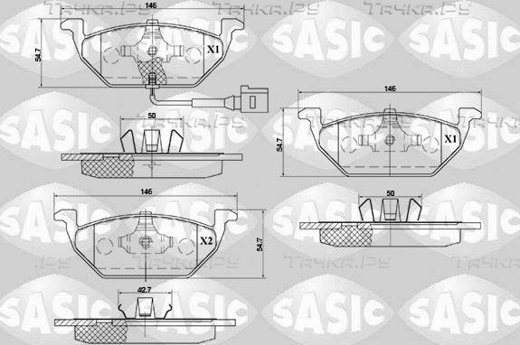 Тормозные колодки Sasic передние для SEAT Toledo III 2004-2009. Артикул 6216002