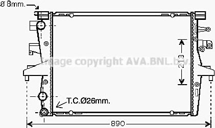 Радиатор охлаждения двигателя AVA для Volkswagen Multivan T5 2003-2015. Артикул VN2230