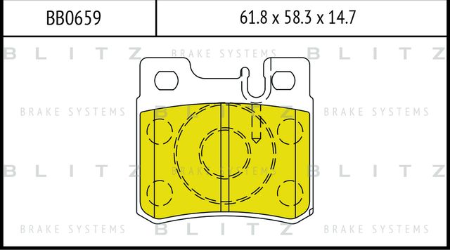 Колодки тормозные дисковые задние (Blitz). Артикул BB0659
