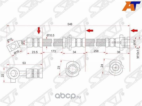 Шланг тормозной передний Таиланд NISSAN CEFIROW (SAT). Артикул ST462104Y910