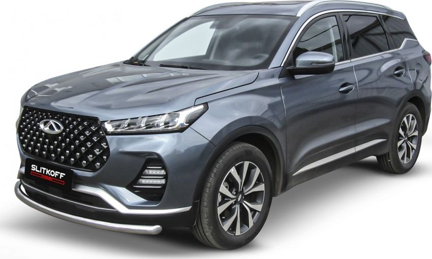 Защита Slitkoff переднего бампера d57 для Chery Tiggo 7 Pro 2020-2026. Артикул CT7PR-003