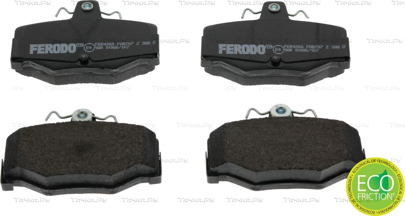 Тормозные колодки Ferodo Premier Eco Friction задние для Nissan Primera P11 1996-2002. Артикул FDB707