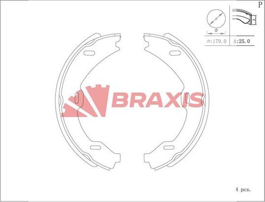 Тормозные колодки (стояночная тормозная система) Braxis. Артикул AC0130