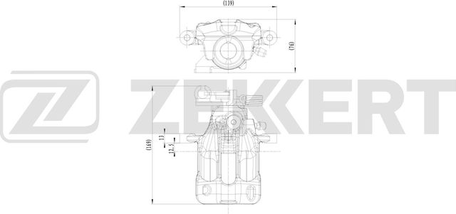 Тормозной суппорт Zekkert (Чугун) задний правый для Volvo V40 I 1995-2004. Артикул BS-8377