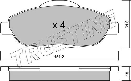 Тормозные колодки Trusting. Артикул 820.0
