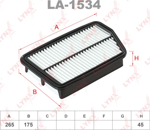Воздушный фильтр LYNXauto. Артикул LA-1534
