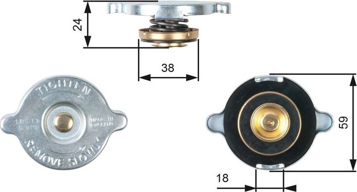 Крышка радиатора Gates. Артикул RC112