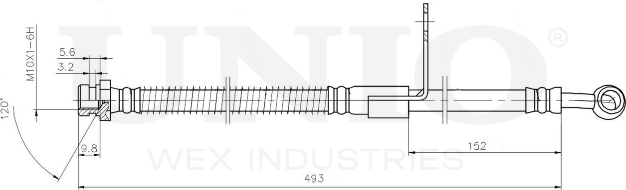 Шланг тормозной (Unio). Артикул BRH-10054