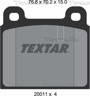 Тормозные колодки Textar передние для Opel Diplomat B 1969-1978. Артикул 2001102