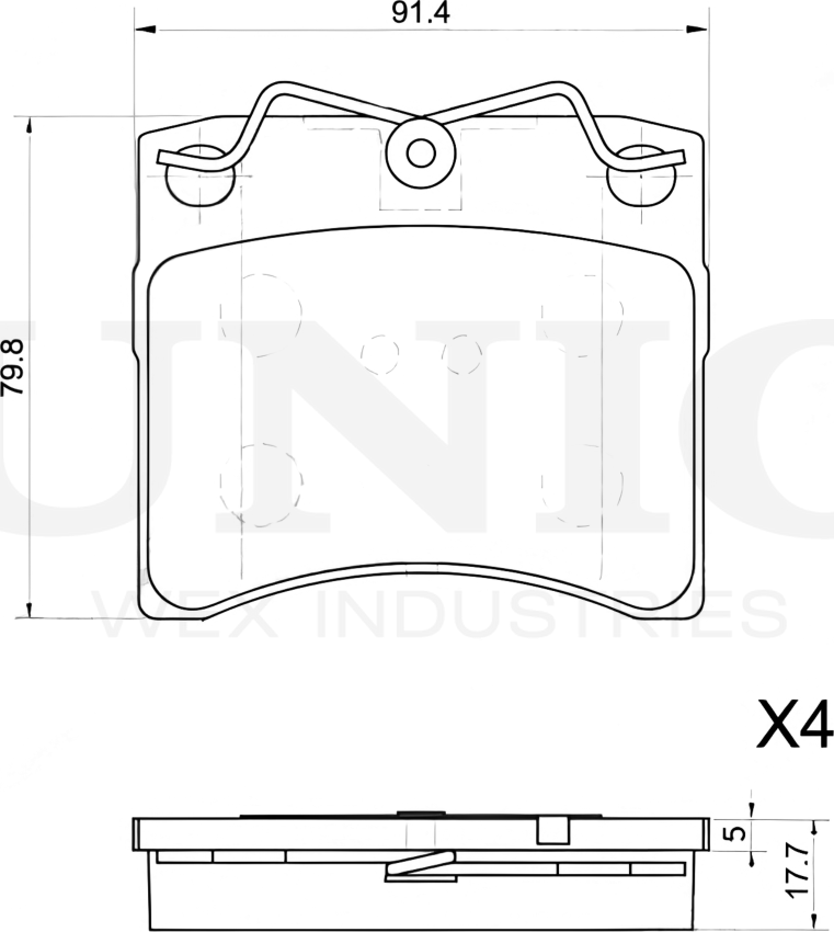 Колодки тормозные дисковые, комплект (Unio). Артикул BRP-20455
