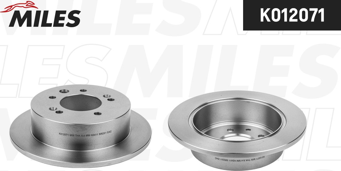 Диск тормозной HYUNDAI SONATA 09- задний K012071 (Miles). Артикул K012071