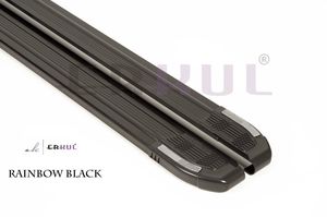 Пороги алюминиевые Erkul Rainbow Black для Volkswagen Transporter T5 короткая база рестайлинг 2009-2015 ЧЕРНЫЕ. Артикул 37.GKM.01.03.KS.S