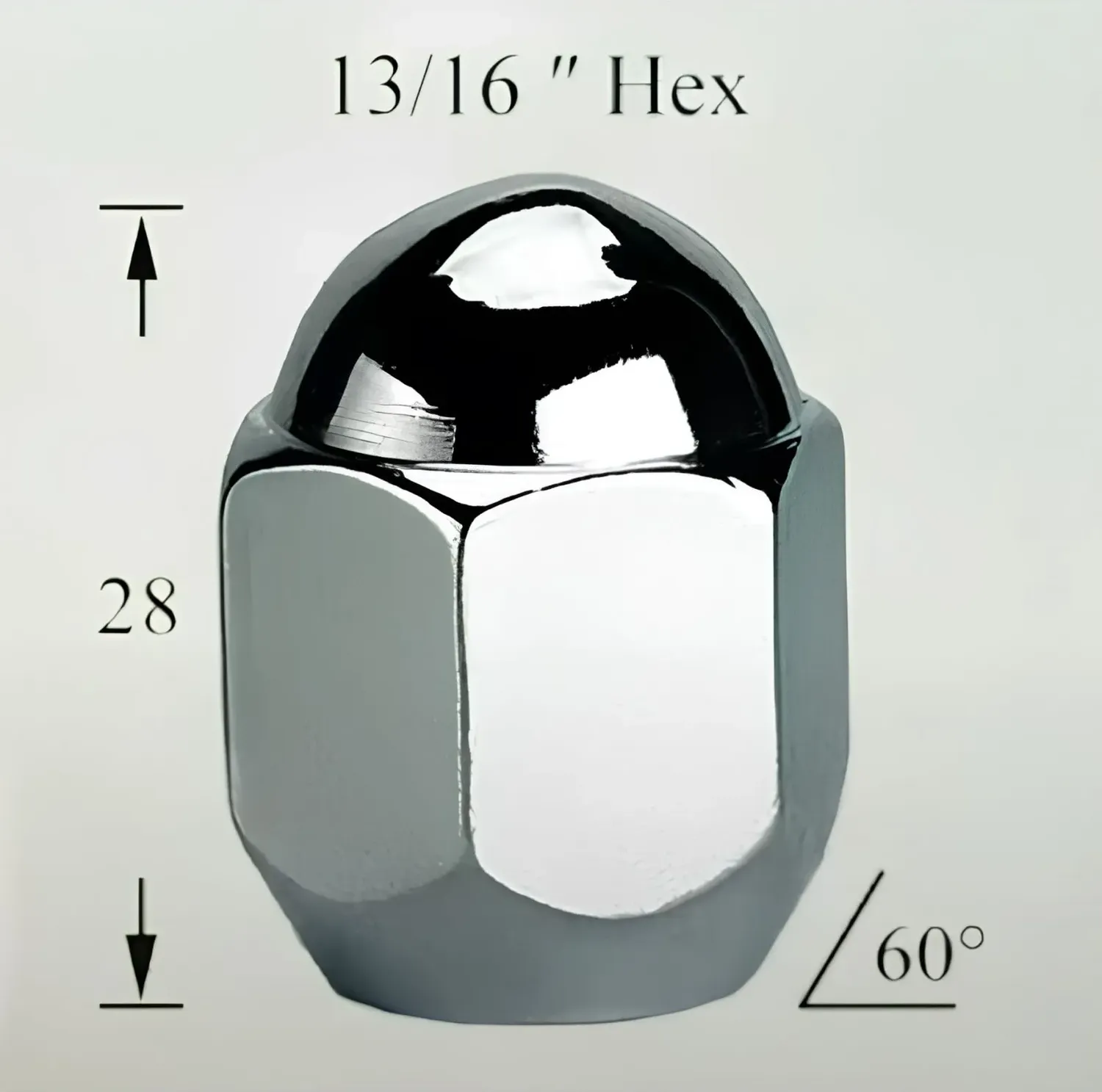 Гайка колесная M12x1,25x28, конус, кл.21, закрытая, хром для а/м Nissan/KIA (ASCR027) (Airline). Артикул ASCR027