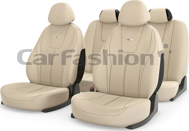 Чехлы универсальные CarFashion Douglasна сидения авто, цвет Бежевый/Бежевый/Бежевый. Артикул 22030
