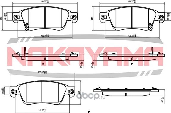 Колодки тормозные дисковые, комплект (Nakayama). Артикул HP8873NY